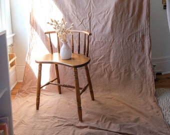 Hand-Dyed Cotton Canvas Backdrop / Photo Background in PEACHES & CREAM