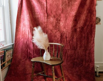 Fondo fotográfico de lona de algodón teñida a mano en color rojo sangre de buey / Fondo de estudio
