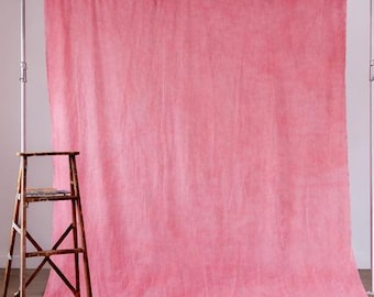 Fondo fotográfico rosa teñido a mano “Momento Rosa” / Fondo de estudio fotográfico de lona de algodón