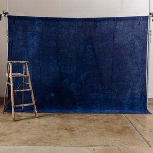 Hand-Dyed Cotton Canvas Backdrop / Photo Background in DEEP SPACE