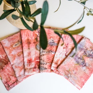 Set: Hand Dyed Linen Table Runner set of 6 Napkins / 100% Cotton image 6