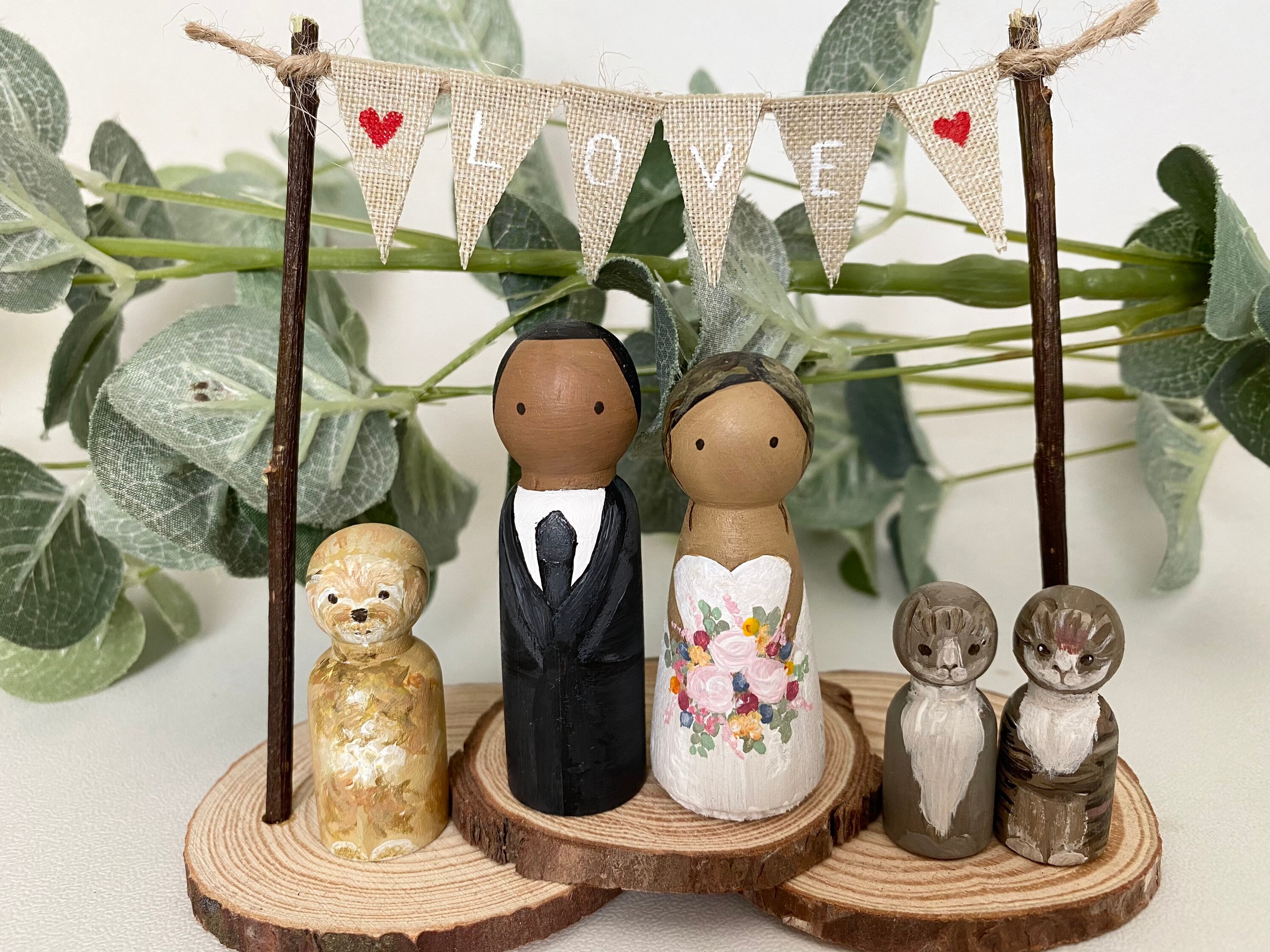 RUSTIC BRIDE & GROOM Custom Personalised Wedding Cake Topper - Etsy UK