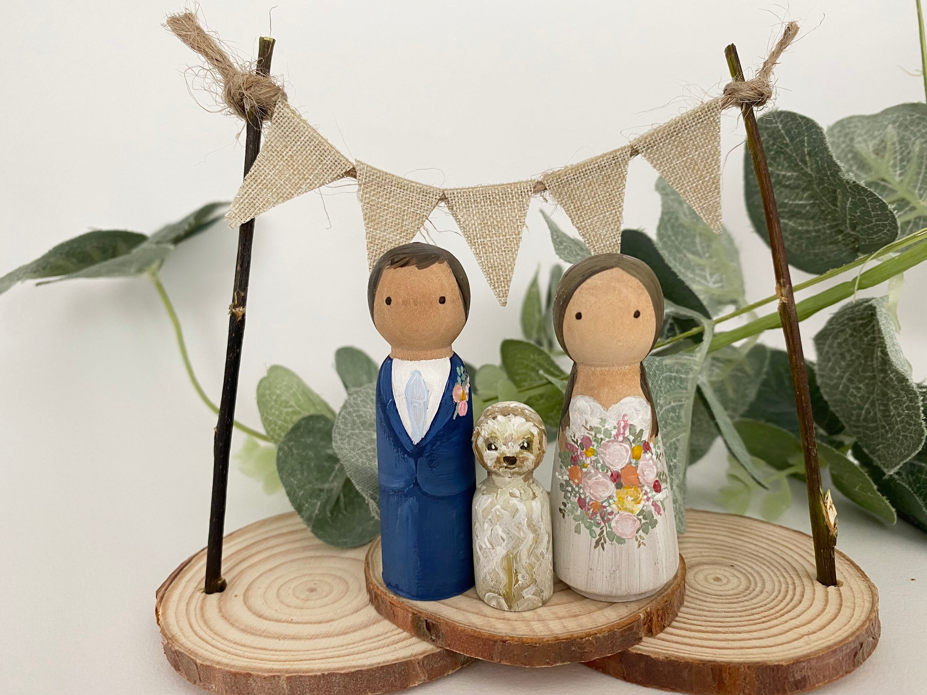 RUSTIC BRIDE & GROOM Custom Personalised Wedding Cake Topper - Etsy UK