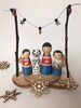 Custom christmas family peg dolls personalised nordic scandi style Christmas  jumper gift unique handmade with pets pugs dogs children 