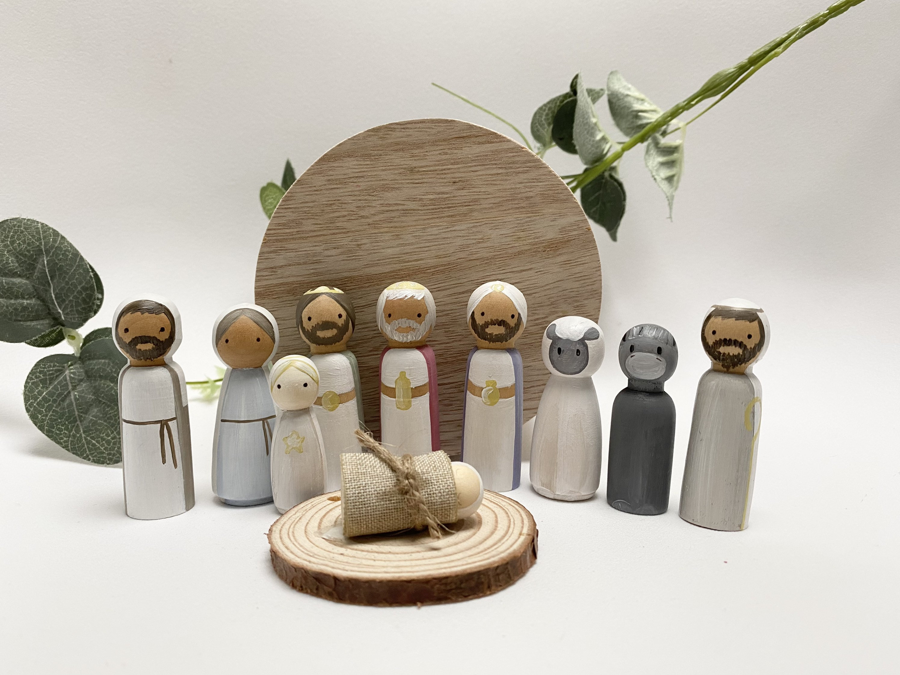 Nativity Wooden Peg Dolls Set Complete With Wooden Box - Etsy Canada