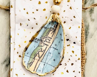 Big Pine Key Map Oyster Shell Ornament - Il 340x270.5345546364 80gl 