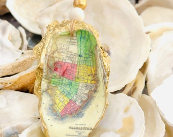 Big Pine Key Map Oyster Shell Ornament - Il 340x270.5708018562 Nr61 