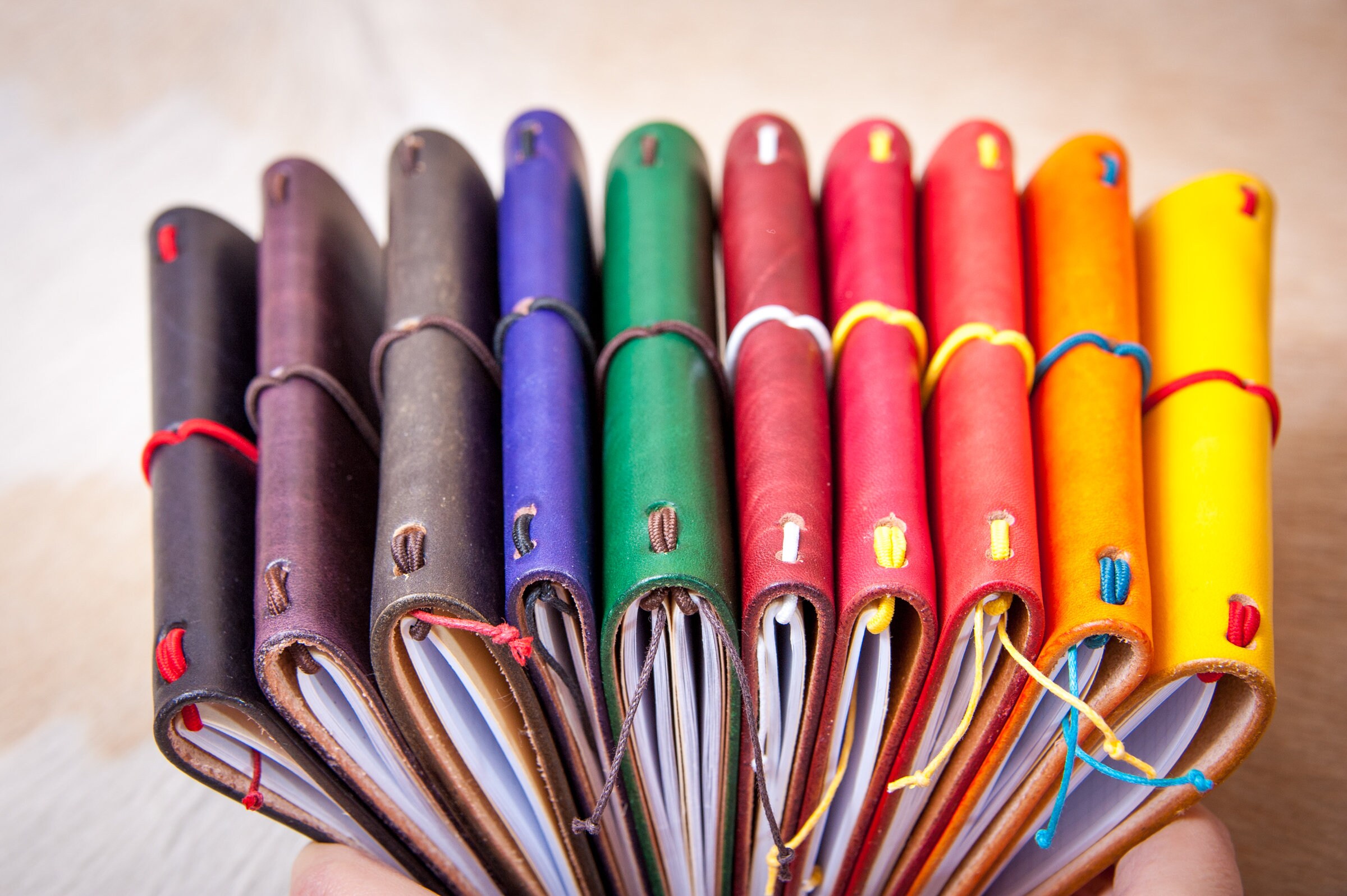 Customized notebook with pockets Leather notebook cover Etsy