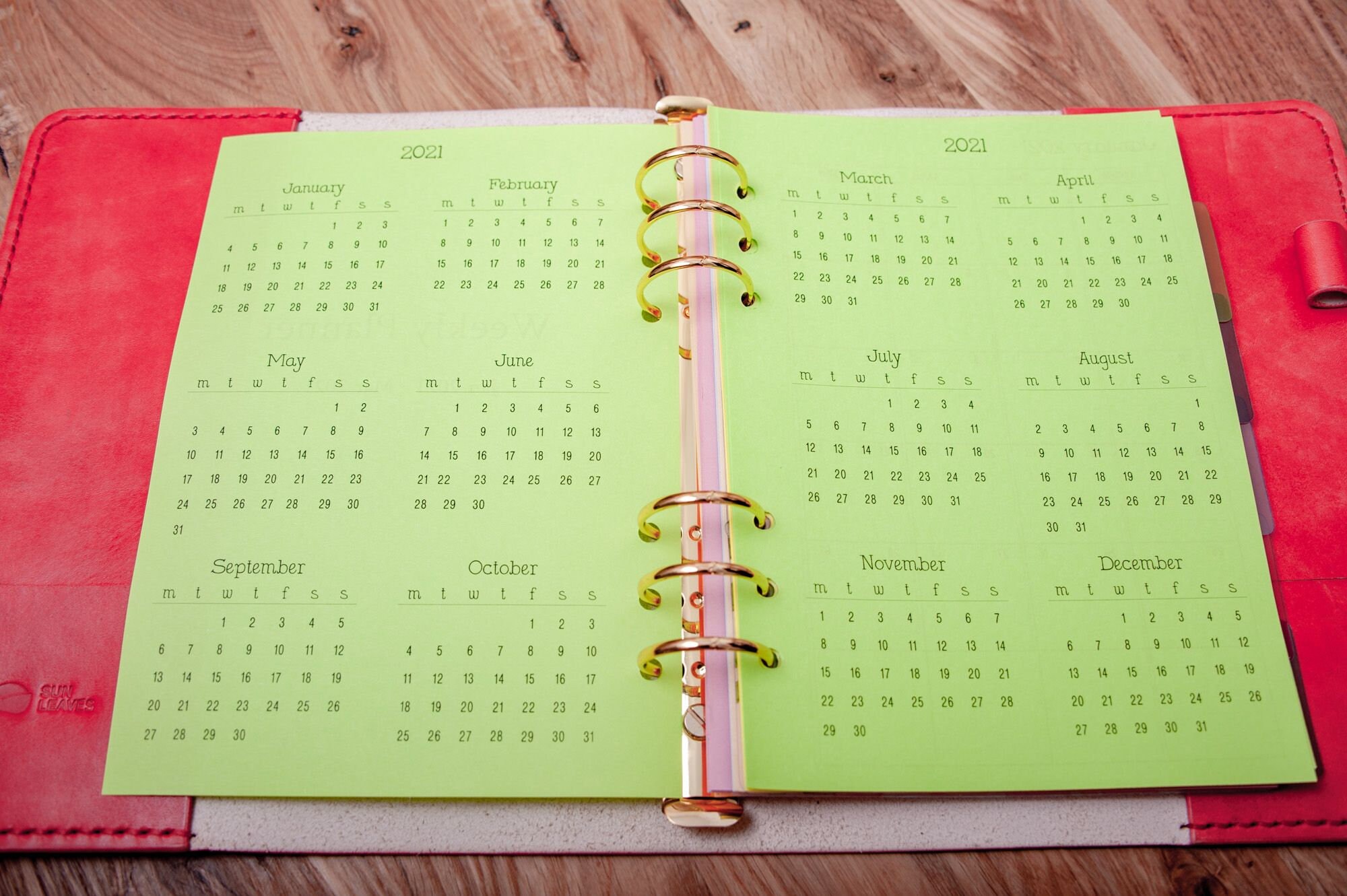 2021 A5 planner A5 binder insert Set of weekly planner for Etsy