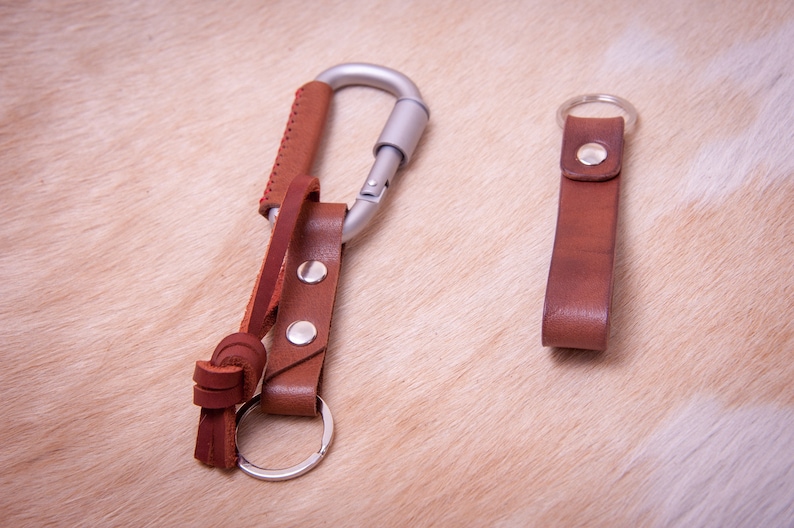 Leather keychain set carabiner key holser key fob organizer Etsy