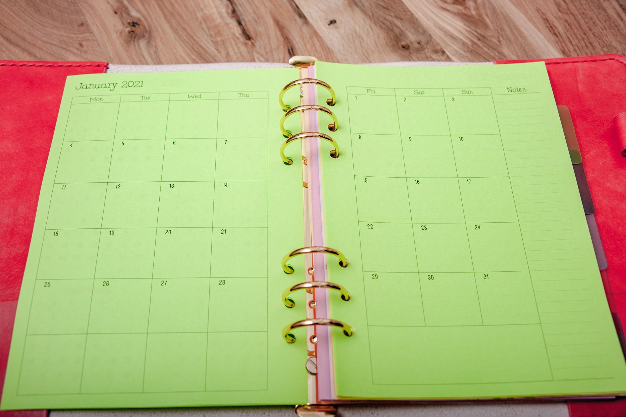 2021 A5 planner A5 binder insert Set of weekly planner for Etsy