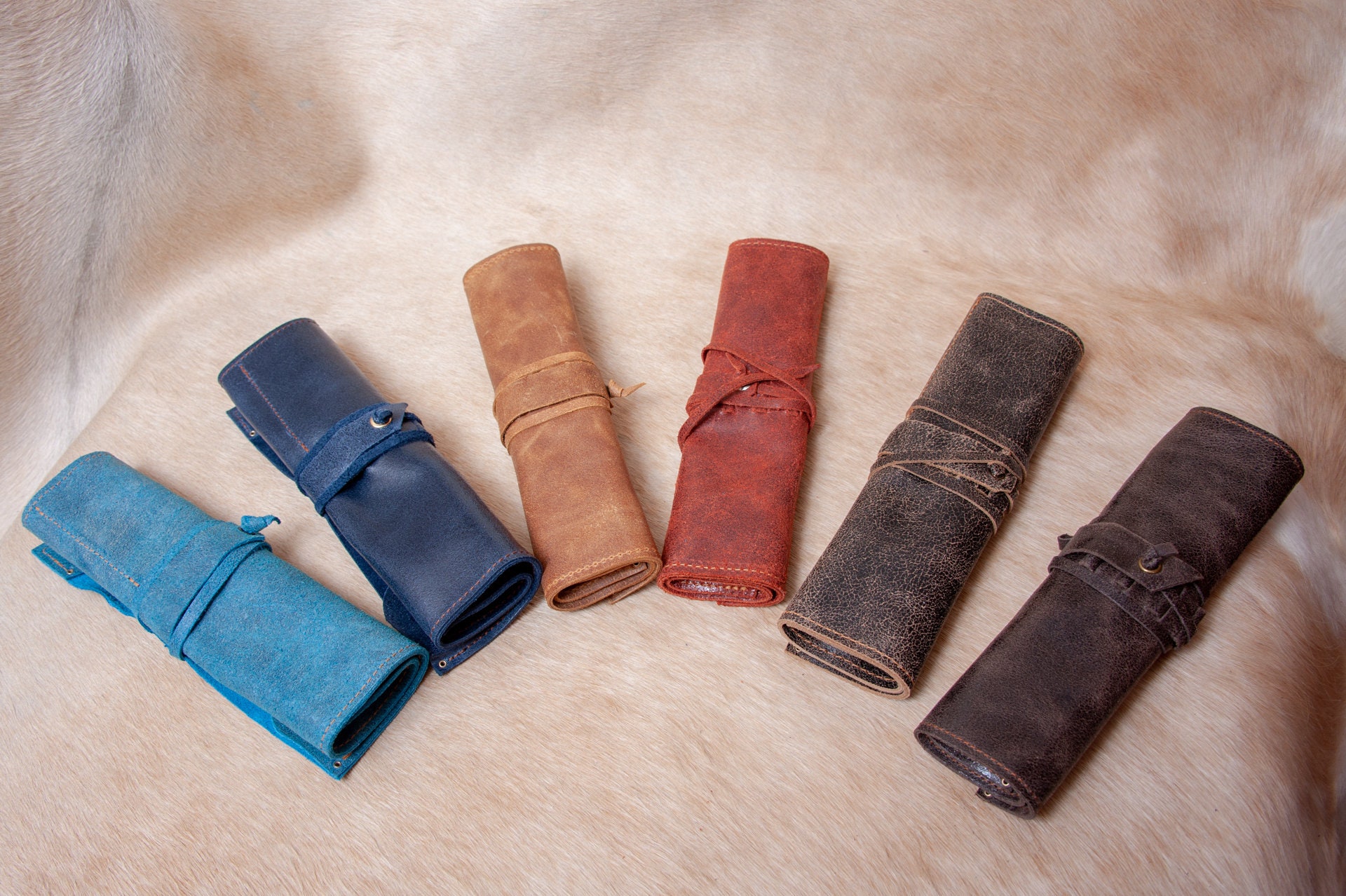 Leather brush roll Leather Pencil case Jeweler tool roll Paint Etsy