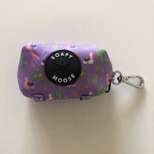 Lovely Llamas Dog Poop Bag Holder, Poop bag dispenser, Dog Waste bags, Poop Bags, llamas, purple, lilac dog products
