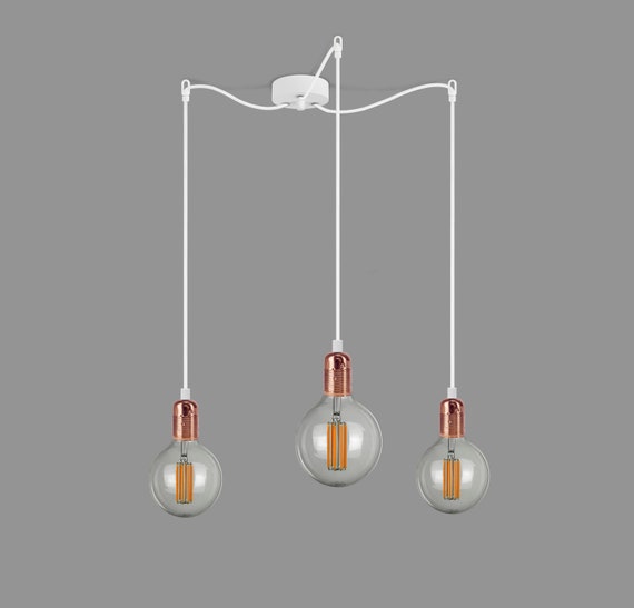 Spider Pendant Lamp Uno Triple Chandelier With Gold Copper - Spider Pendant Lamp Spider Pendant Lamp Uno Triple Chandelier With Gold Copper - Spider Pendant Lamp