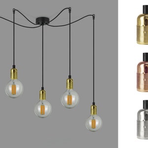 Great QUALITY NOT from China Spider Minimalistic Pendant Lamp UNO S5 chandelier with gold, copper, silver or black, white bulb holders image 1