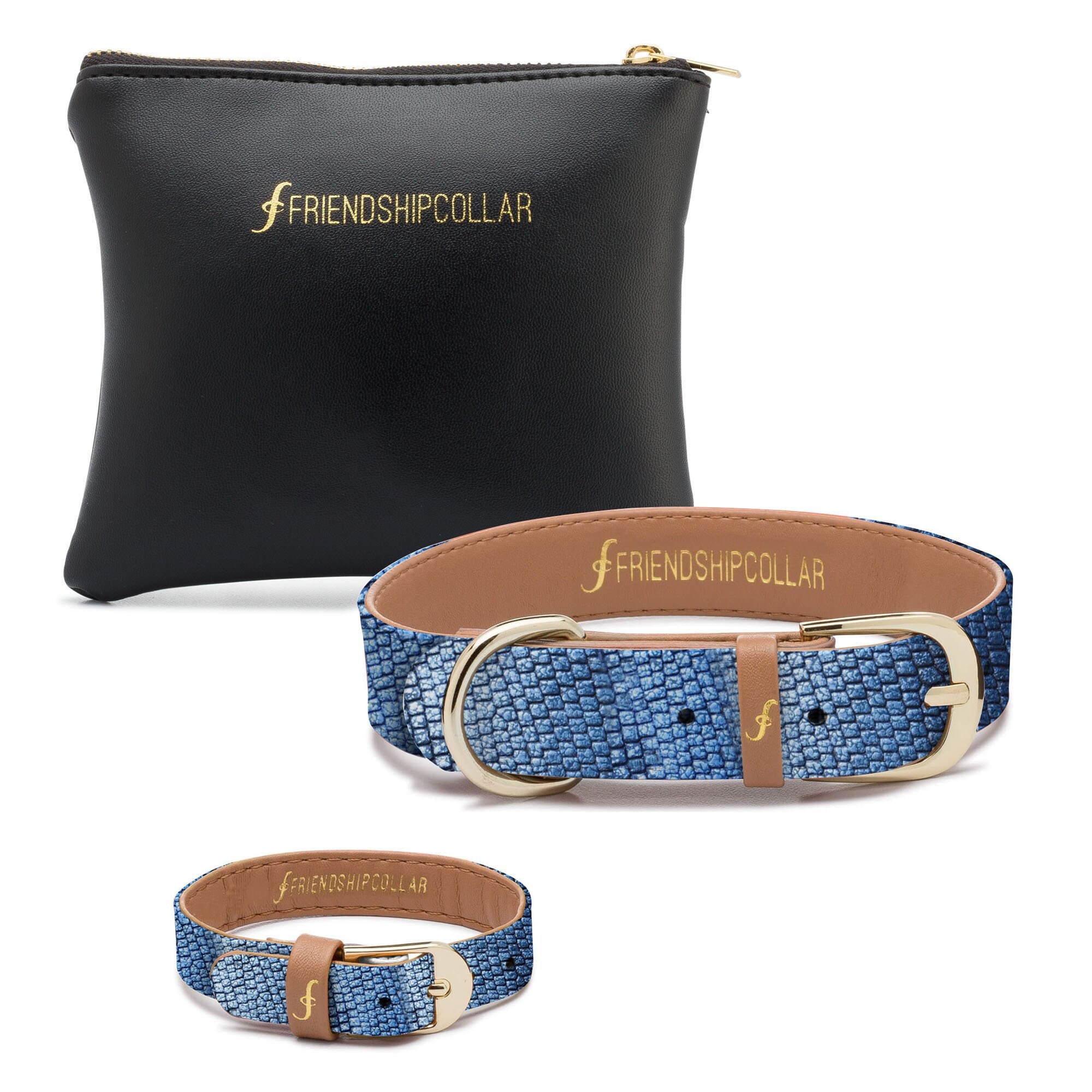 FriendshipCollar Dog Collar and Matching Bracelet Set Blue Etsy