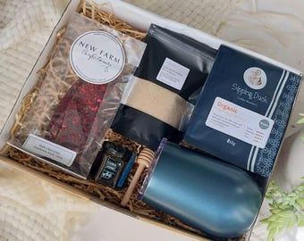 Gourmet Gift Box: Chocolate, Coffee, Honey & Tumbler