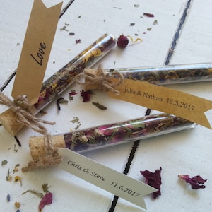 Wedding Favour Test Tube with loose leaf Tea, Wedding Favour Tea, Wedding Bonbonniere, Wedding Test Tube Favours, Corporate Gift Favours