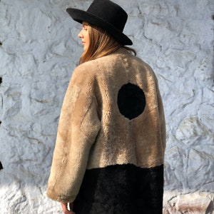 bespoke - upcycled vintage shearling kimono jacket