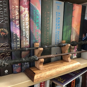 2 Wand Holder, Magic Wand Display, Wooden Wand Holder, Holds 2 Wizard Wands image 5