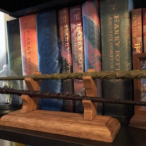 2 Wand Holder, Magic Wand Display, Wooden Wand Holder, Holds 2 Wizard Wands image 4