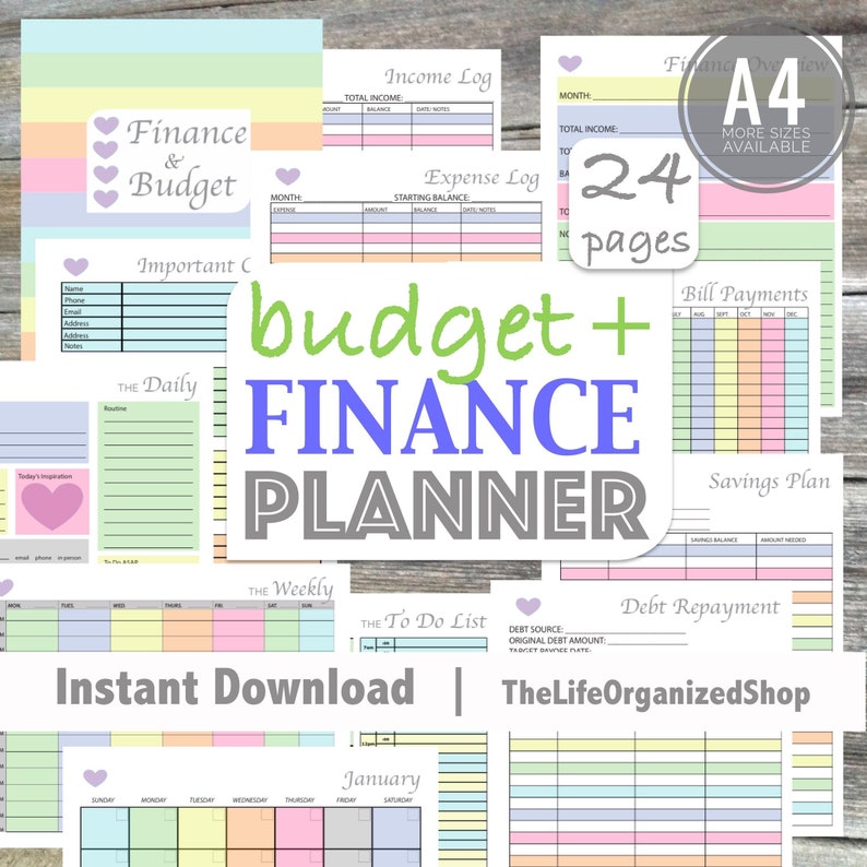 Budget Planner Finance Planner A4 Planner Planner Insert Etsy