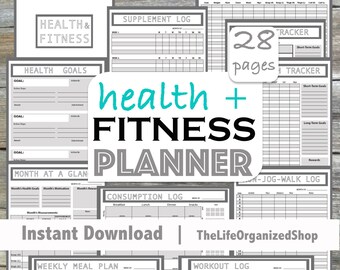 Fitness Planner/ Health Planner - From the Minimalist Collection