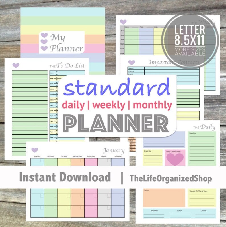 Personal Planner / Daily Planner / Weekly Planner / Monthly - Etsy