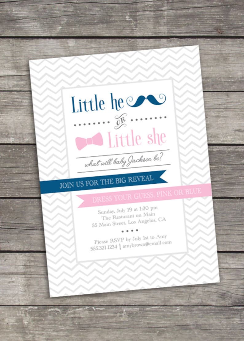 Gender Reveal Invitation Printable Digital image 1