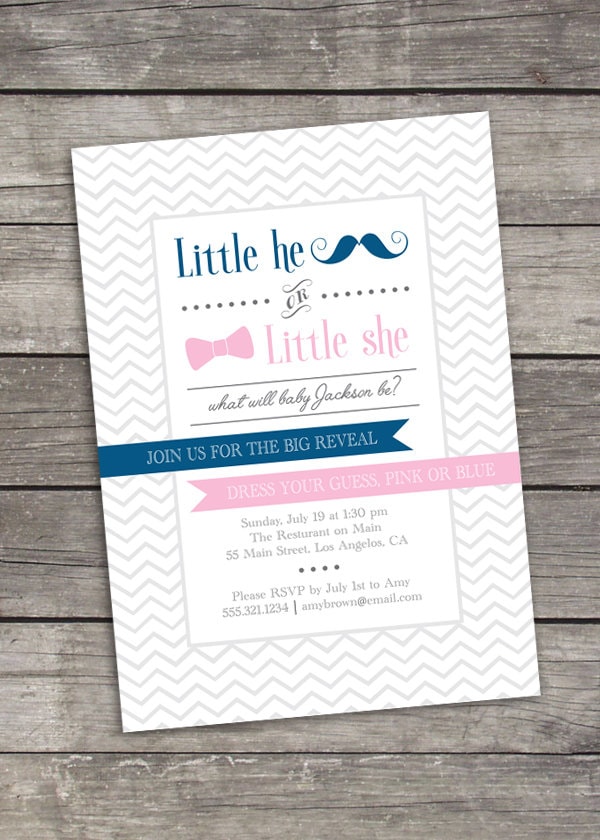 Gender Reveal Invitation Printable Digital | Etsy
