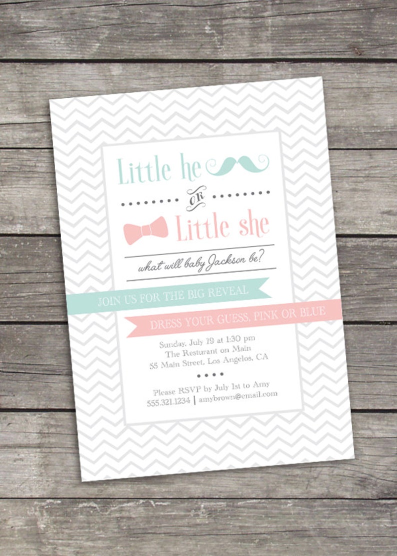 Gender Reveal Invitation Printable Digital image 2