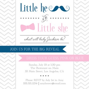 Gender Reveal Invitation Printable Digital image 4