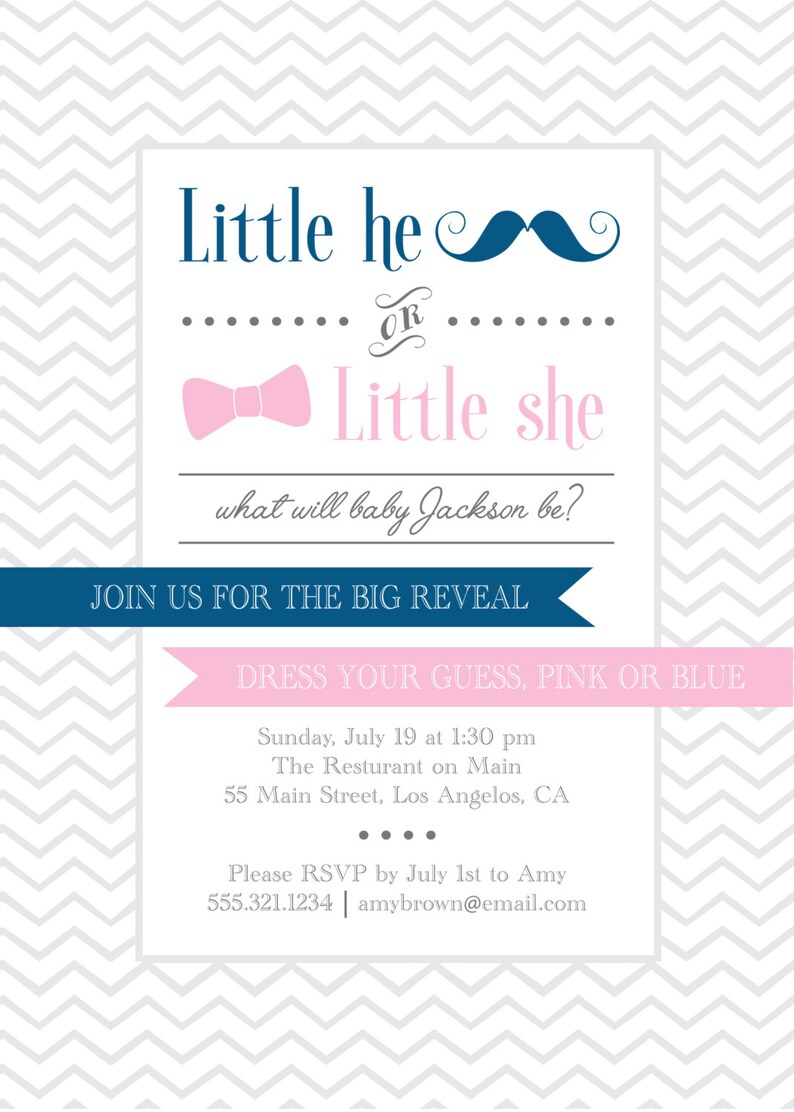 Gender Reveal Invitation Printable Digital image 4