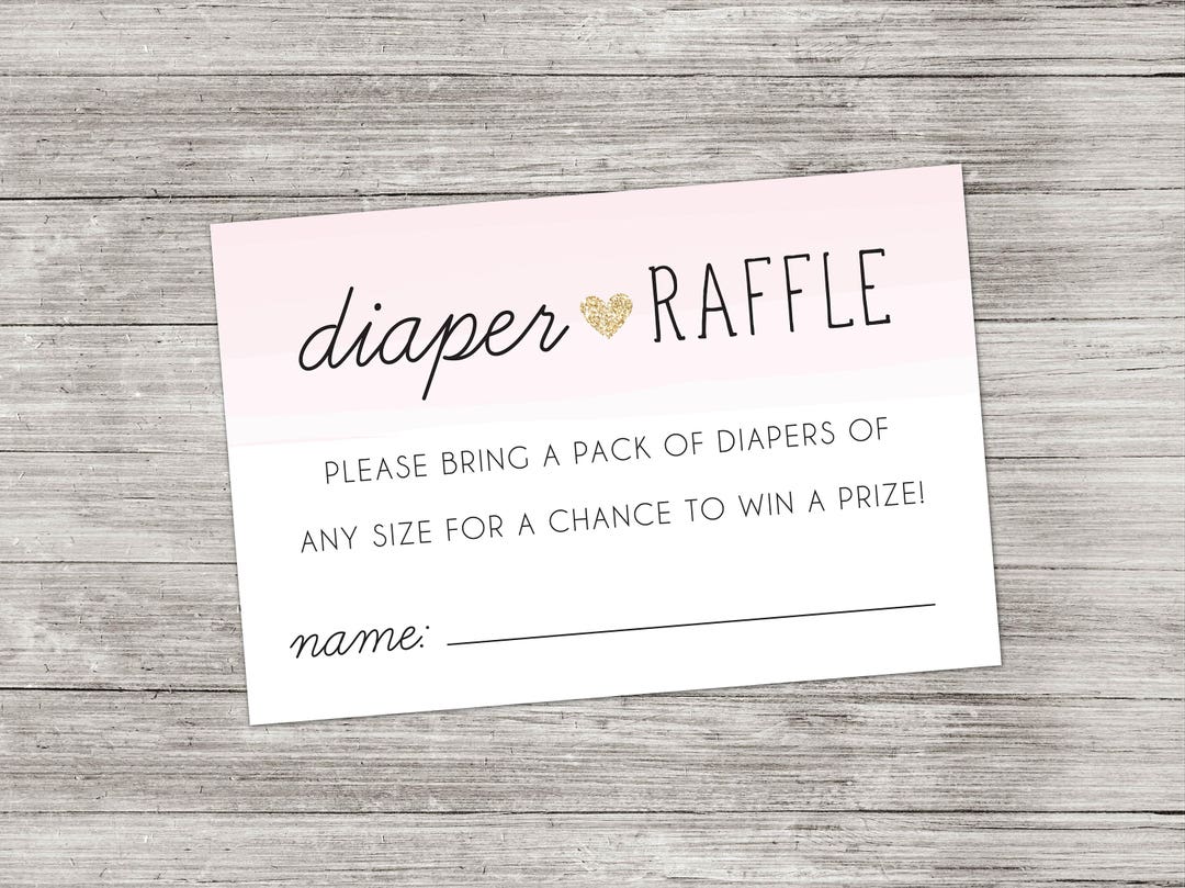 Diaper Raffle Infocard Diaper Raffle Card Instant Download - Etsy