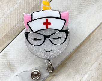 Unicorn Badge Reel/RN Badge Reel/LVN Badge Reel/Essential Worker Badge Reel/Hospital Worker Badge Reel/Veterinary Tech/Medical Worker Badge