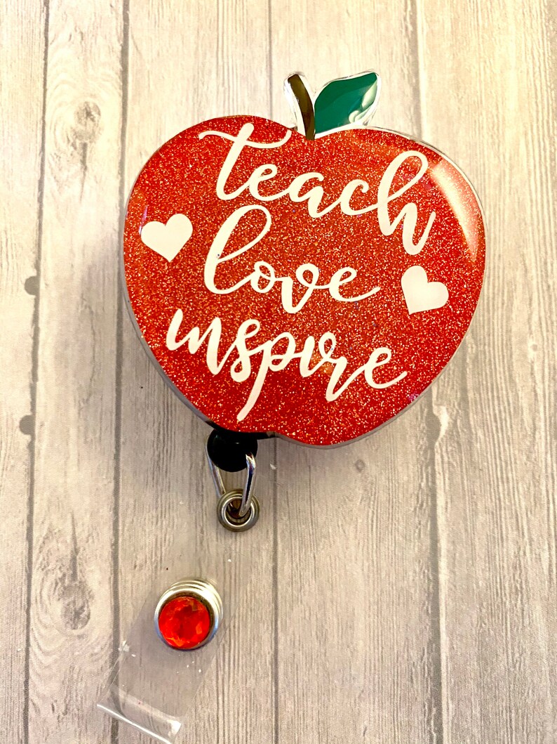 Acrylic Badge ReelTeacher Badge ReelApple Badge Reel Educator Badge Reel