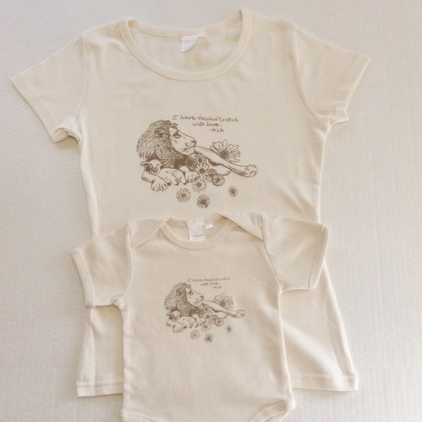 Mommy and Me, Organic Baby Clothes, Fall, Women's T-shirt, Mom, Organic T-shirt, Organic Clothes, Lion and Lamb, Fair Trade