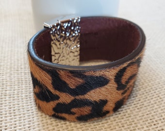 Sky Blue Leopard Calf Hair Magnetic Closure Bracelet Beach Vacation jewelry Girl