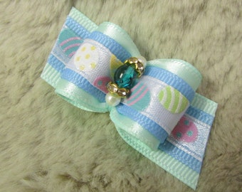 58 single loop Easter bunny ears yorkie bow+ pink Mo/'s USA Dog Bow