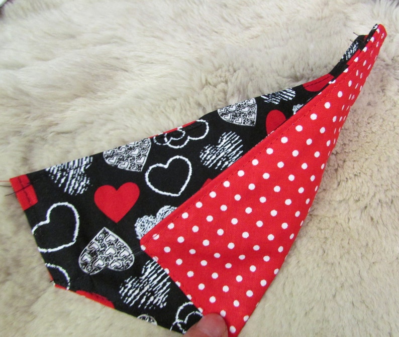 Valentine Heart Dog Bandana Red Black Over the Collar Etsy
