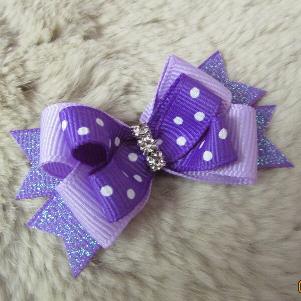 Purple Polka Dot Bow Etsy