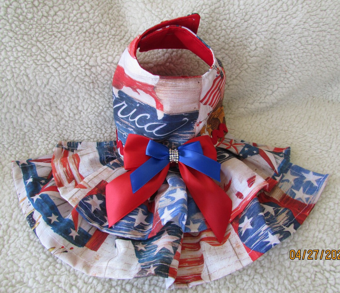 Patriotic Dog Dress USA America Harness Dress Etsy