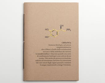 Chemistry of love, NORADRENALINA, taccuino handmade per appunti o disegni