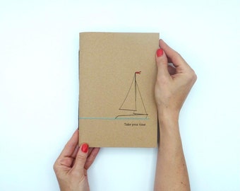 Handmade notebook #Sail boat | TAKE YOUR TIME