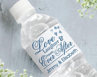 Personalized Wedding Water Bottle Labels | Waterproof Bridal Shower Favors
