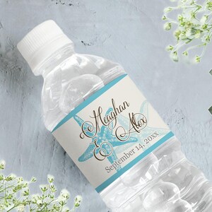 30 Beach Wedding Decor - Wedding Water Bottle Labels  - Starfish Wedding Labels - Starfish Bottle Labels - Wedding Decor - Wedding Favors