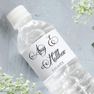 Personalized Wedding Water Bottle Labels - Bottled Water Labels - Wedding Bottled Water Labels - Water Bottle Wraps - Bottle Stickers