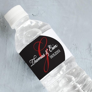 Monogram Wedding Water Bottle Labels | Personalized Bridal Shower & Rehearsal Dinner