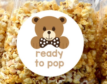 Personalized Ready to Pop Baby Shower Stickers – Custom Popcorn Labels
