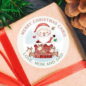 Custom Christmas Stickers, Christmas Labels, Custom Stickers for Kids, Christmas Address Label, Santa Tags, Santa Stickers, Cute Santa